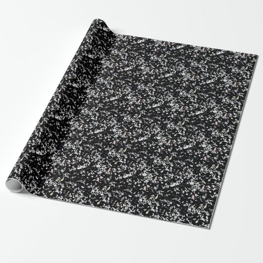 Papier Cadeau Texture en marbre noir (Déroulé)