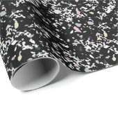 Papier Cadeau Texture en marbre noir (Coin rond)