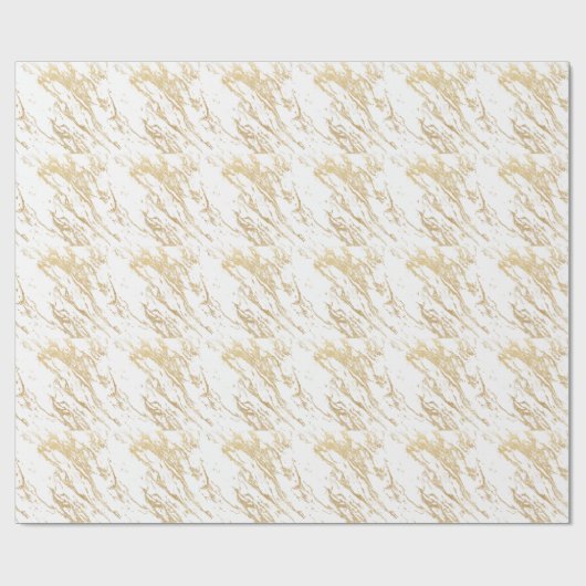 Papier Cadeau Texture en marbre peint en or brillant (Plat)