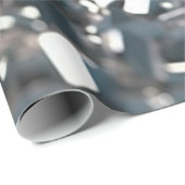 Papier Cadeau Texture en métal argenté 2 (Coin rond)