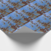 Papier Cadeau Texture en métal et en bleu. (Coin)