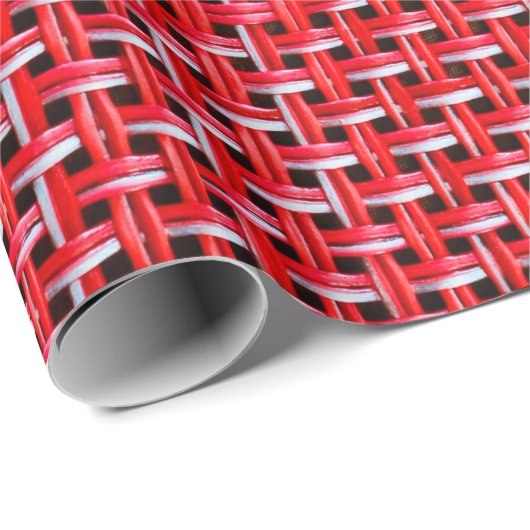 Papier Cadeau Texture en rotin en rotin en osier en bambou (Coin rond)