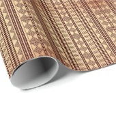 Papier Cadeau texture ethnique Brown (Coin rond)