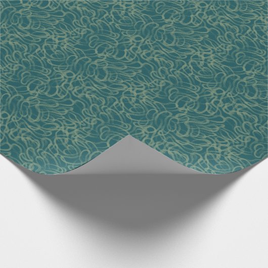 Papier Cadeau Texture étouffée complexe, abstraite turquoise (Coin)