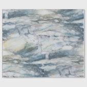 Papier Cadeau Texture Gris Et Marbre Bleu (Plat)