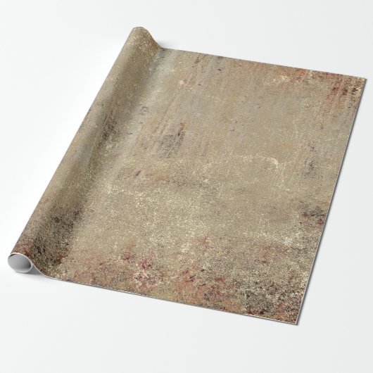 Papier Cadeau Texture Grunge Marron Beige Vintage Rustique (Déroulé)