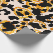 Papier Cadeau Texture léopard avec motif baroque or (Coin)