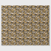Papier Cadeau Texture léopard : motif baroque or. (Plat)