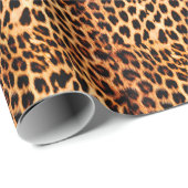 Papier Cadeau Texture léopard, motif sans couture d'animal afric (Coin rond)