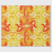 Papier Cadeau Texture marbrée par orange, technique riche d'ebru (Plat)