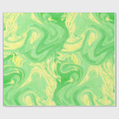 Papier Cadeau Texture marbrée vert clair, technique riche d'ebru (Plat)