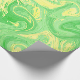 Papier Cadeau Texture marbrée vert clair, technique riche d'ebru