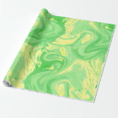 Papier Cadeau Texture marbrée vert clair, technique riche d'ebru (Déroulé)