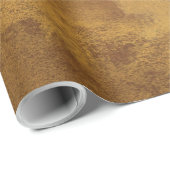 Papier Cadeau Texture métallique affligée 5 d'or (Coin rond)