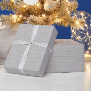Papier Cadeau Texture métallique argent brossé de qualité supéri
