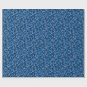 Papier Cadeau Texture métallique bleue de sirène de dragon de (Plat)