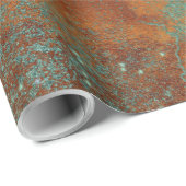 Papier Cadeau Texture métallique de cuivre affligée 23 (Coin rond)