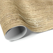 Papier Cadeau Texture métallique or rustique brillant élégant (Coin rond)