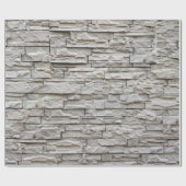 Papier Cadeau texture motif de mur de briques blanches (Plat)