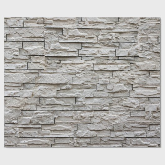 Papier Cadeau texture motif de mur de briques blanches (Plat)