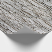 Papier Cadeau texture motif de mur de briques blanches (Coin)