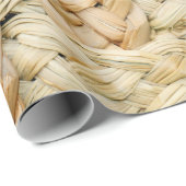 Papier Cadeau texture naturelle de paille (Coin rond)