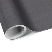 Papier Cadeau Texture noire simple en lin beige (Coin rond)