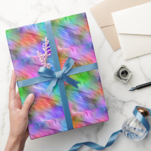 Papier Cadeau Texture ondulée Fleur sauvage colorée