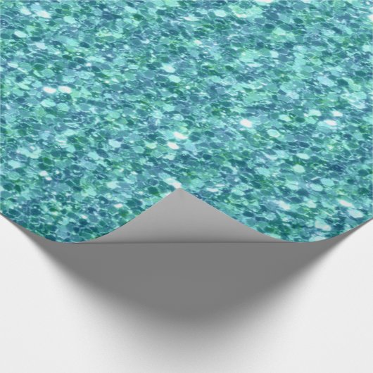 Papier Cadeau Texture Parties scintillant bleu-vert (Coin)