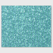 Papier Cadeau Texture Parties scintillant bleu-vert (Plat)