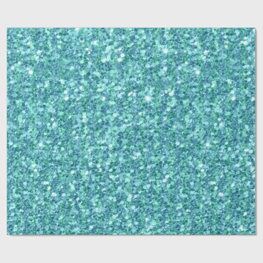 Papier Cadeau Texture Parties scintillant bleu-vert (Plat)