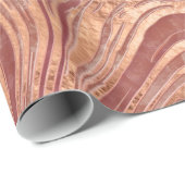 Papier Cadeau Texture rose de cristal de marbre et de quartz de (Coin rond)