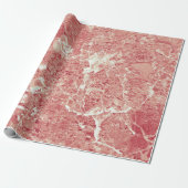 Papier Cadeau Texture rose en marbre d'or (Déroulé)