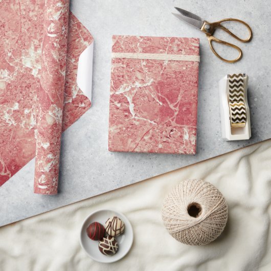 Papier Cadeau Texture rose en marbre d'or (Artisanat)
