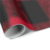 Papier Cadeau Texture rouge de bûcheron de plaid de Buffalo de (Coin rond)