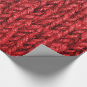 Papier Cadeau Texture rouge encombrante de Knit de chandail (Coin)