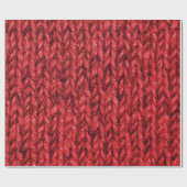 Papier Cadeau Texture rouge encombrante de Knit de chandail (Plat)