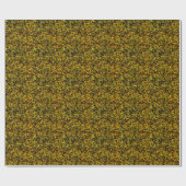 Papier Cadeau Texture rustique dorée avec traits foncés et orang (Plat)