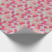 Papier Cadeau Texture tirée à la main de fraise mûre (Coin)