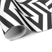 Papier Cadeau Texture transparente avec bande oblique noire (Coin rond)