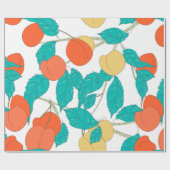 Papier Cadeau Texture transparente avec fruits et feuilles (Plat)