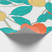 Papier Cadeau Texture transparente avec fruits et feuilles (Coin)