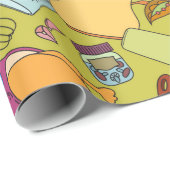 Papier Cadeau Texture transparente. Doodles dessinés à la main o (Coin rond)