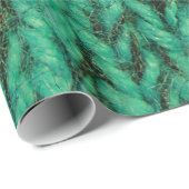 Papier Cadeau Texture verte encombrante de Knit de chandail (Coin rond)