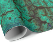 Papier Cadeau Texture vintage de Grunge Vert Néon (Coin rond)