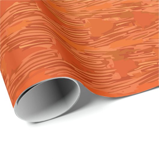 Papier Cadeau Textured Orange Gradient with Modern Pattern (Coin rond)