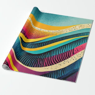 Papier Cadeau Textures courbes aux couleurs vives
