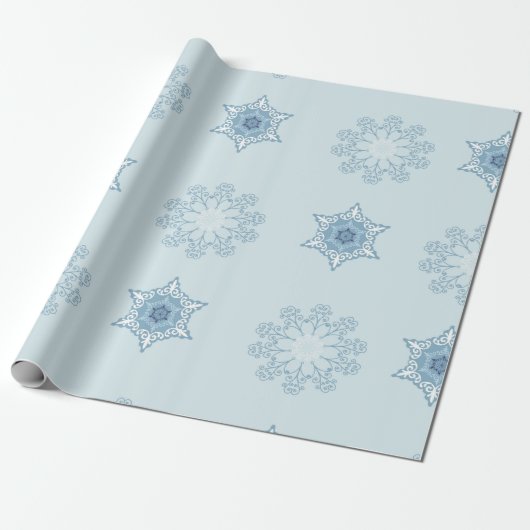 Papier Cadeau Textures de fond à motif de flocon de neige niais (Déroulé)
