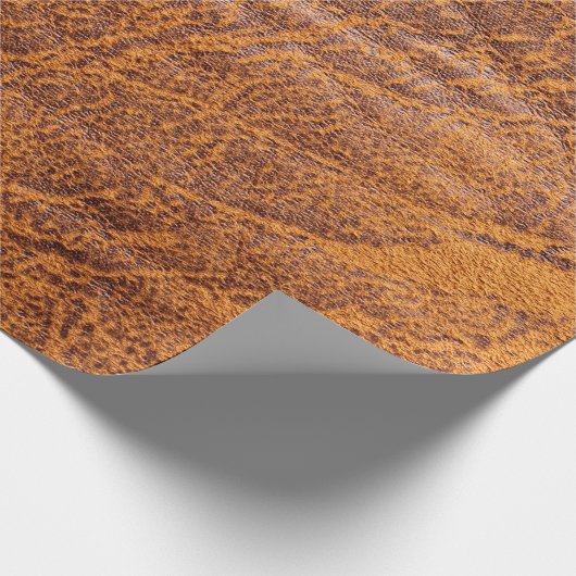 Papier Cadeau Texturetexation en cuir marron naturel, cuir, ski (Coin)
