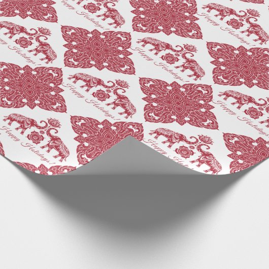 Papier Cadeau Thaïlande Elephant Joyeux Joyeux Joyeux Cadeau Rou (Coin)